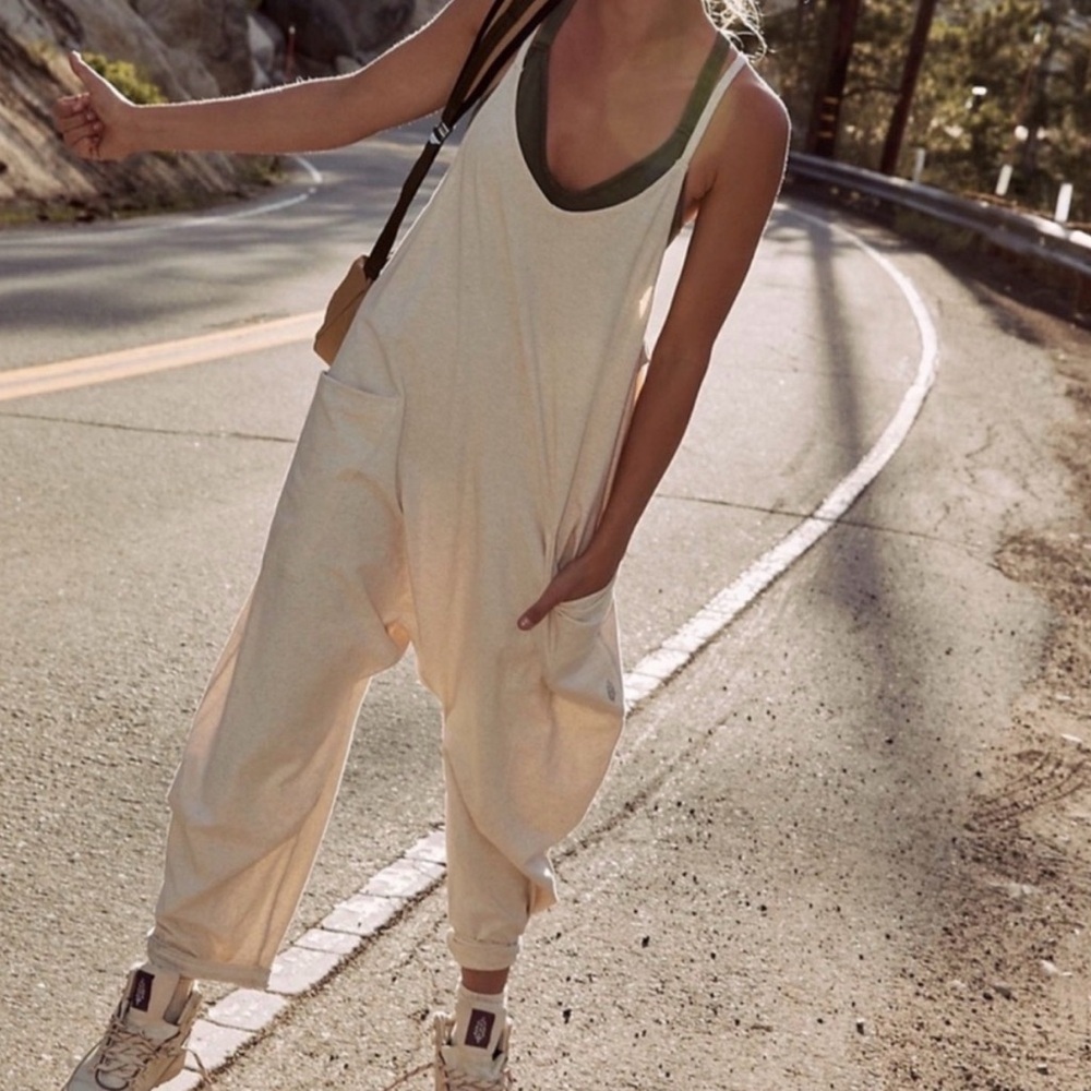 Free People Hot Shot Onesie - Beige Oatmeal Heather